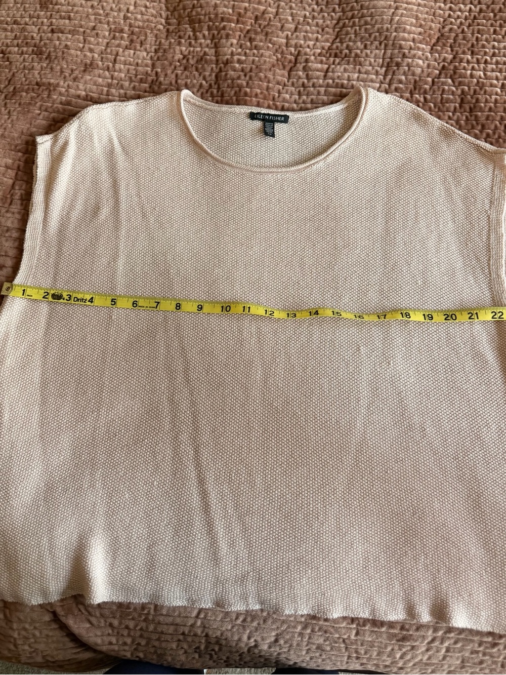 Eileen Fisher Women's light pink Short-Sleeve light knit sweater - Picture 4 of 5